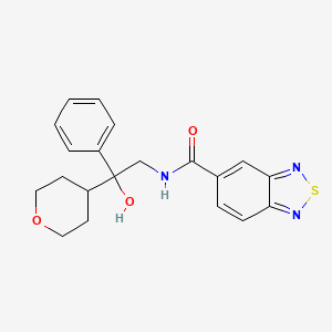 molecular formula C20H21N3O3S B2886068 N-[2-hydroxy-2-(oxan-4-yl)-2-phenylethyl]-2,1,3-benzothiadiazole-5-carboxamide CAS No. 2034330-21-5