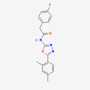 molecular formula C18H16FN3O2 B2886081 N-[5-(2,4-dimethylphenyl)-1,3,4-oxadiazol-2-yl]-2-(4-fluorophenyl)acetamide CAS No. 900000-70-6