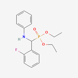 molecular formula C17H21FNO3P B2886109 N-[diethoxyphosphoryl-(2-fluorophenyl)methyl]aniline CAS No. 164362-87-2