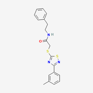 molecular formula C19H19N3OS2 B2886110 N-phenethyl-2-((3-(m-tolyl)-1,2,4-thiadiazol-5-yl)thio)acetamide CAS No. 864918-21-8