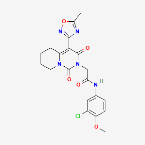 molecular formula C20H20ClN5O5 B2886116 N-(3-chloro-4-methoxyphenyl)-2-[4-(5-methyl-1,2,4-oxadiazol-3-yl)-1,3-dioxo-1H,2H,3H,5H,6H,7H,8H-pyrido[1,2-c]pyrimidin-2-yl]acetamide CAS No. 1775404-12-0