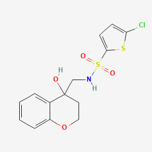 molecular formula C14H14ClNO4S2 B2886128 5-chloro-N-((4-hydroxychroman-4-yl)methyl)thiophene-2-sulfonamide CAS No. 1396853-69-2