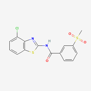 molecular formula C15H11ClN2O3S2 B2886129 N-(4-chlorobenzo[d]thiazol-2-yl)-3-(methylsulfonyl)benzamide CAS No. 896282-99-8
