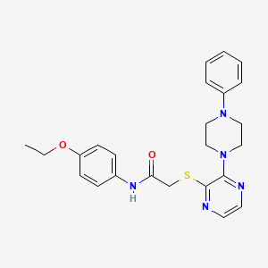 molecular formula C24H27N5O2S B2886131 N-(4-ethoxyphenyl)-2-{[3-(4-phenylpiperazin-1-yl)pyrazin-2-yl]sulfanyl}acetamide CAS No. 1030087-58-1