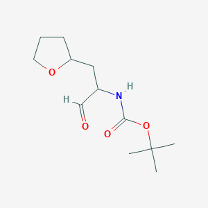 molecular formula C12H21NO4 B2886140 Tert-butyl N-[1-oxo-3-(oxolan-2-yl)propan-2-yl]carbamate CAS No. 2243515-64-0