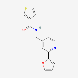 molecular formula C15H12N2O2S B2886187 N-((2-(furan-2-yl)pyridin-4-yl)methyl)thiophene-3-carboxamide CAS No. 2034341-20-1