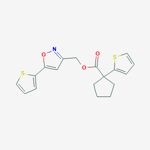 (5-(Thiophen-2-yl)isoxazol-3-yl)methyl 1-(thiophen-2-yl)cyclopentanecarboxylate