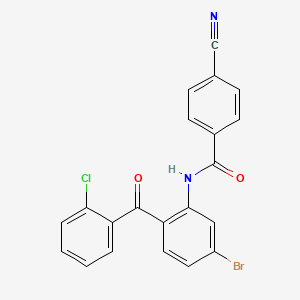 molecular formula C21H12BrClN2O2 B2886197 N-[5-bromo-2-(2-chlorobenzoyl)phenyl]-4-cyanobenzamide CAS No. 312917-51-4