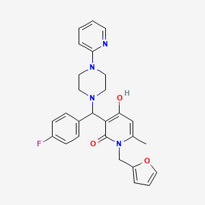 3-((4-fluorophenyl)(4-(pyridin-2-yl)piperazin-1-yl)methyl)-1-(furan-2-ylmethyl)-4-hydroxy-6-methylpyridin-2(1H)-one
