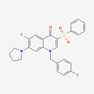 6-fluoro-1-(4-fluorobenzyl)-3-(phenylsulfonyl)-7-pyrrolidin-1-ylquinolin-4(1H)-one