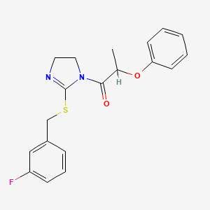 1-(2-((3-fluorobenzyl)thio)-4,5-dihydro-1H-imidazol-1-yl)-2-phenoxypropan-1-one
