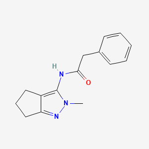 molecular formula C15H17N3O B2886227 N-(2-methyl-2,4,5,6-tetrahydrocyclopenta[c]pyrazol-3-yl)-2-phenylacetamide CAS No. 1210335-19-5