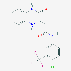 molecular formula C17H13ClF3N3O2 B2886237 N-[4-chloro-3-(trifluoromethyl)phenyl]-2-(3-oxo-1,2,3,4-tetrahydroquinoxalin-2-yl)acetamide CAS No. 474009-47-7