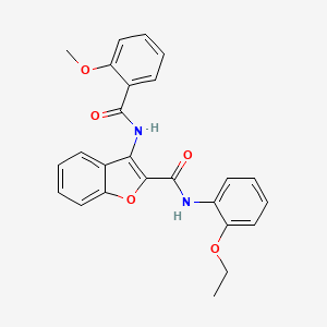 molecular formula C25H22N2O5 B2886254 N-(2-ethoxyphenyl)-3-(2-methoxybenzamido)-1-benzofuran-2-carboxamide CAS No. 888445-14-5