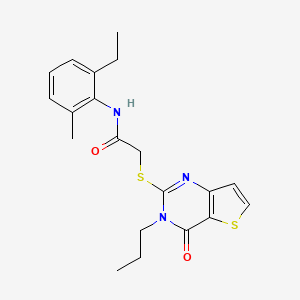 molecular formula C20H23N3O2S2 B2886263 N-(2-ethyl-6-methylphenyl)-2-({4-oxo-3-propyl-3H,4H-thieno[3,2-d]pyrimidin-2-yl}sulfanyl)acetamide CAS No. 1252894-85-1