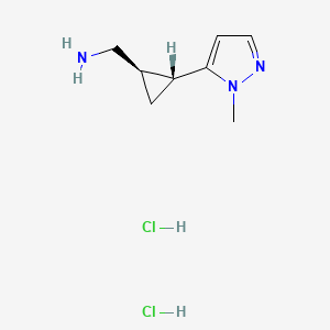 molecular formula C8H15Cl2N3 B2886264 trans-[2-(1-Methyl-1h-pyrazol-5-yl)cyclopropyl]methanamine dihydrochloride CAS No. 1899946-40-7