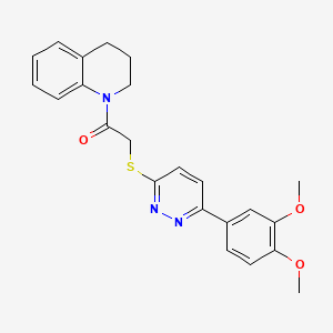 molecular formula C23H23N3O3S B2886269 1-(3,4-dihydro-2H-quinolin-1-yl)-2-[6-(3,4-dimethoxyphenyl)pyridazin-3-yl]sulfanylethanone CAS No. 893993-25-4