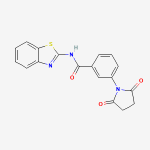 molecular formula C18H13N3O3S B2886300 N-(1,3-benzothiazol-2-yl)-3-(2,5-dioxopyrrolidin-1-yl)benzamide CAS No. 314043-88-4
