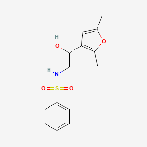molecular formula C14H17NO4S B2886303 N-[2-(2,5-dimethylfuran-3-yl)-2-hydroxyethyl]benzenesulfonamide CAS No. 2309774-44-3