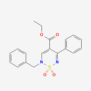 molecular formula C19H18N2O4S B2886319 ethyl 2-benzyl-5-phenyl-2H-1,2,6-thiadiazine-4-carboxylate 1,1-dioxide CAS No. 1923052-14-5
