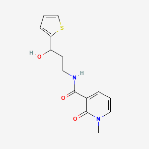 molecular formula C14H16N2O3S B2886340 N-(3-hydroxy-3-(thiophen-2-yl)propyl)-1-methyl-2-oxo-1,2-dihydropyridine-3-carboxamide CAS No. 1421463-60-6