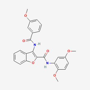 molecular formula C25H22N2O6 B2886345 N-(2,5-dimethoxyphenyl)-3-(3-methoxybenzamido)-1-benzofuran-2-carboxamide CAS No. 888465-26-7