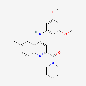 molecular formula C24H27N3O3 B2886373 N-(3,5-dimethoxyphenyl)-6-methyl-2-(piperidine-1-carbonyl)quinolin-4-amine CAS No. 1226457-54-0