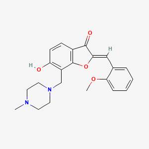B2886375 (Z)-6-hydroxy-2-(2-methoxybenzylidene)-7-((4-methylpiperazin-1-yl)methyl)benzofuran-3(2H)-one CAS No. 869078-30-8