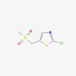 molecular formula C5H6ClNO2S2 B2886377 2-chloro-5-(methanesulfonylmethyl)-1,3-thiazole CAS No. 866039-50-1
