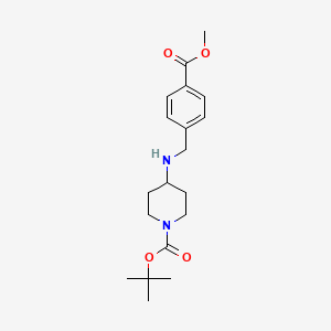 molecular formula C19H28N2O4 B2886409 tert-Butyl 4-[4-(methoxycarbonyl)benzylamino]piperidine-1-carboxylate CAS No. 888944-34-1
