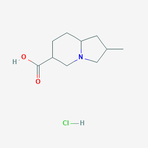 molecular formula C10H18ClNO2 B2886414 2-Methyl-octahydroindolizine-6-carboxylic acid hydrochloride CAS No. 2138027-75-3