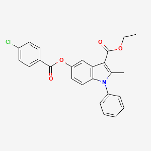 molecular formula C25H20ClNO4 B2886437 ethyl 5-((4-chlorobenzoyl)oxy)-2-methyl-1-phenyl-1H-indole-3-carboxylate CAS No. 312918-09-5