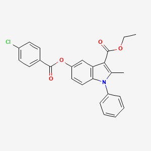 ethyl 5-((4-chlorobenzoyl)oxy)-2-methyl-1-phenyl-1H-indole-3-carboxylate