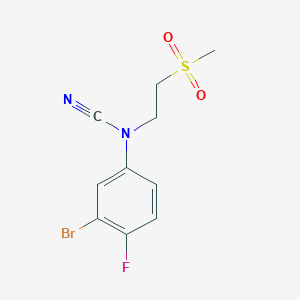 molecular formula C10H10BrFN2O2S B2886453 (3-Bromo-4-fluorophenyl)-(2-methylsulfonylethyl)cyanamide CAS No. 1436306-82-9