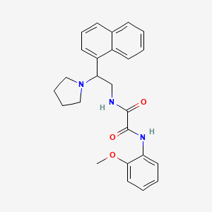 molecular formula C25H27N3O3 B2886479 N'-(2-methoxyphenyl)-N-[2-(naphthalen-1-yl)-2-(pyrrolidin-1-yl)ethyl]ethanediamide CAS No. 941872-17-9