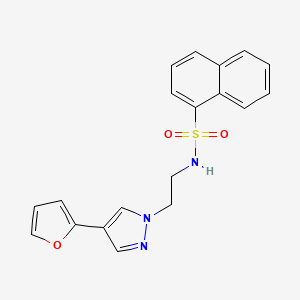 molecular formula C19H17N3O3S B2886488 N-(2-(4-(furan-2-yl)-1H-pyrazol-1-yl)ethyl)naphthalene-1-sulfonamide CAS No. 2034551-83-0