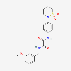 molecular formula C20H23N3O5S B2886499 N-[4-(1,1-dioxo-1lambda6,2-thiazinan-2-yl)phenyl]-N'-[(3-methoxyphenyl)methyl]ethanediamide CAS No. 899748-39-1