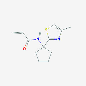 molecular formula C12H16N2OS B2886503 N-[1-(4-Methyl-1,3-thiazol-2-yl)cyclopentyl]prop-2-enamide CAS No. 2176544-56-0