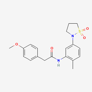 molecular formula C19H22N2O4S B2886519 N-(5-(1,1-dioxidoisothiazolidin-2-yl)-2-methylphenyl)-2-(4-methoxyphenyl)acetamide CAS No. 946338-66-5