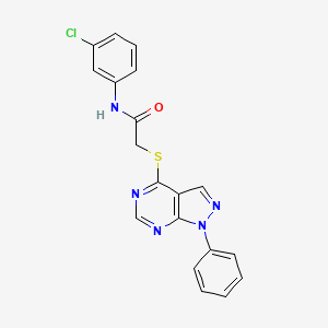 molecular formula C19H14ClN5OS B2886539 N-(3-chlorophenyl)-2-((1-phenyl-1H-pyrazolo[3,4-d]pyrimidin-4-yl)thio)acetamide CAS No. 585552-07-4