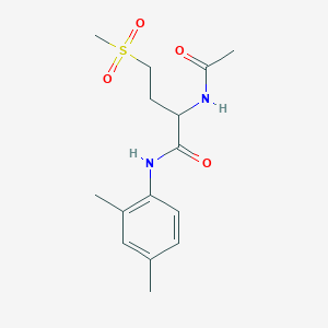 molecular formula C15H22N2O4S B2886589 N-(2,4-dimethylphenyl)-2-acetamido-4-methanesulfonylbutanamide CAS No. 1008268-01-6