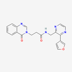 molecular formula C20H17N5O3 B2886607 N-((3-(furan-3-yl)pyrazin-2-yl)methyl)-3-(4-oxoquinazolin-3(4H)-yl)propanamide CAS No. 2034316-02-2