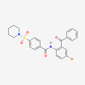 molecular formula C25H23BrN2O4S B2886657 N-(2-benzoyl-4-bromophenyl)-4-(piperidin-1-ylsulfonyl)benzamide CAS No. 306289-58-7