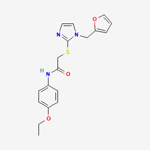 molecular formula C18H19N3O3S B2886671 N-(4-ethoxyphenyl)-2-({1-[(furan-2-yl)methyl]-1H-imidazol-2-yl}sulfanyl)acetamide CAS No. 893385-90-5