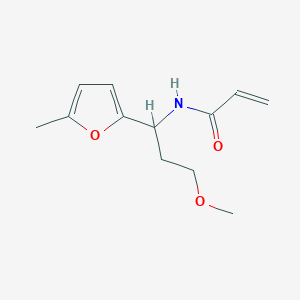 molecular formula C12H17NO3 B2886673 N-[3-Methoxy-1-(5-methylfuran-2-yl)propyl]prop-2-enamide CAS No. 2305401-28-7