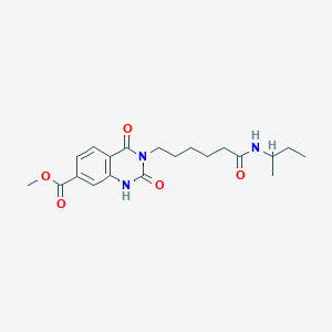 molecular formula C20H27N3O5 B2886674 methyl 3-{5-[(butan-2-yl)carbamoyl]pentyl}-2,4-dioxo-1,2,3,4-tetrahydroquinazoline-7-carboxylate CAS No. 1022137-82-1