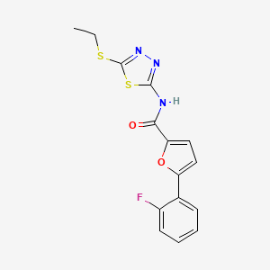 N-(5-ethylsulfanyl-1,3,4-thiadiazol-2-yl)-5-(2-fluorophenyl)furan-2-carboxamide