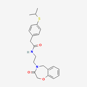 2-(4-(isopropylthio)phenyl)-N-(2-(3-oxo-2,3-dihydrobenzo[f][1,4]oxazepin-4(5H)-yl)ethyl)acetamide