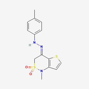 4-methyl-N-[(E)-(1-methyl-2,2-dioxothieno[3,2-c]thiazin-4-ylidene)amino]aniline