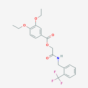 ({[2-(Trifluoromethyl)phenyl]methyl}carbamoyl)methyl 3,4-diethoxybenzoate